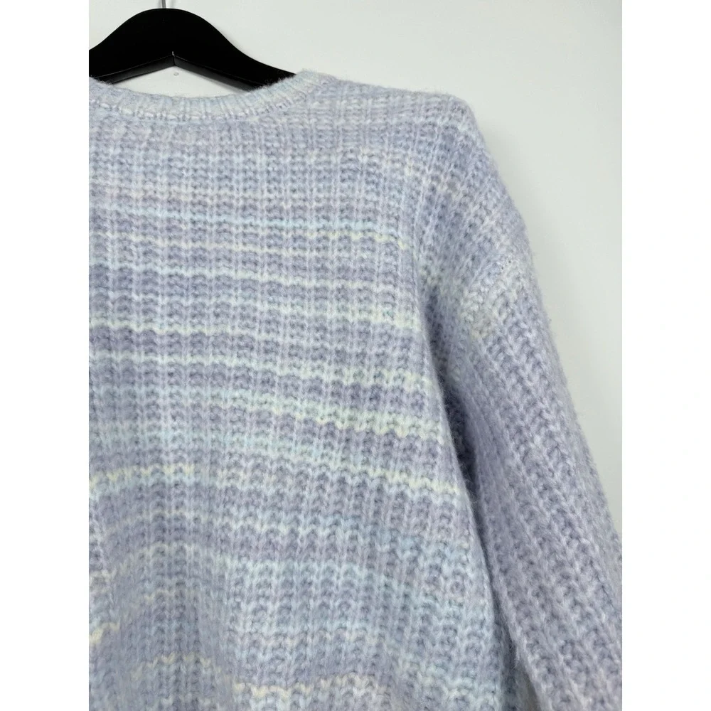Jessica Simpson Cropped Oversized Sweater Women S Pastel Rainbow Wool‎ Blend